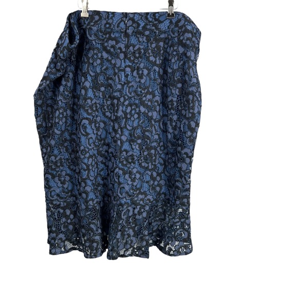 Lane Bryant Blue Lace Overlay Midi Skirt Women's Plus Size 24 New - Picture 1 of 5